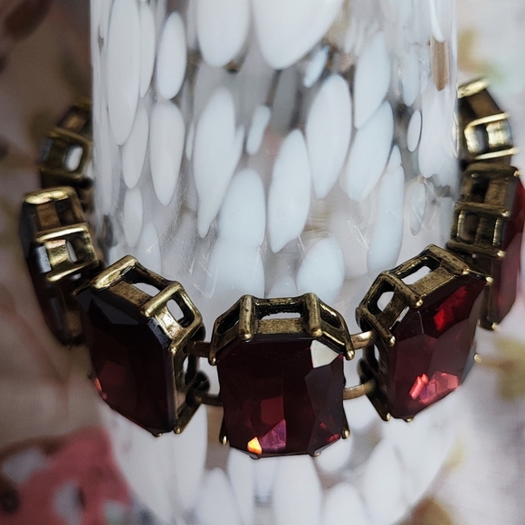 Chloe and Isabel Rhinestone Oxidized Brass Necklace and Pierced Earrings Set - Picture 6 of 14